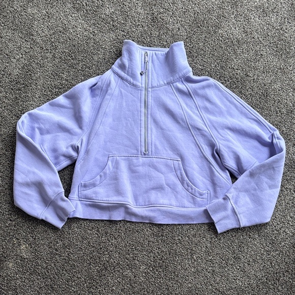 Lululemon Lilac Smoke Scuba Oversized Funnel Neck Half Zip - Picture 1 of 4